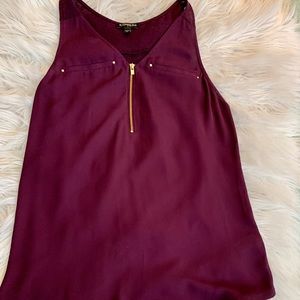 Purple zip-up blouse